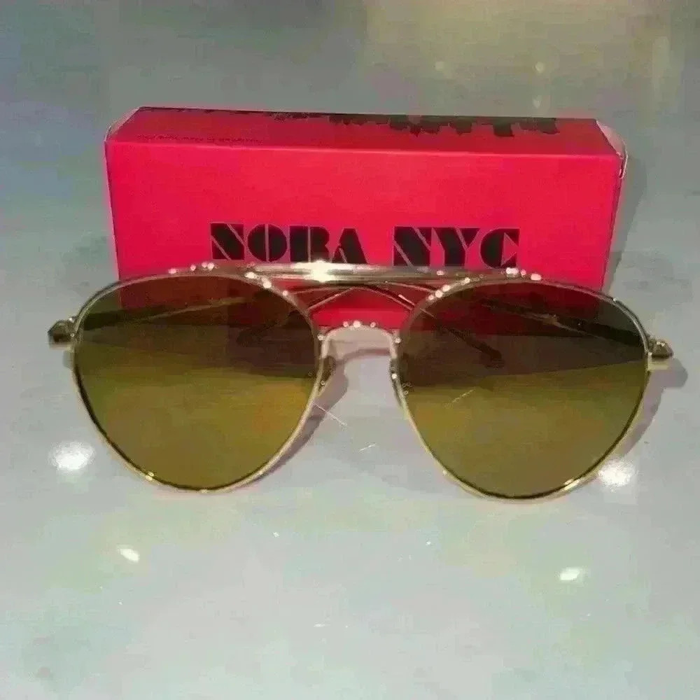 Gold Aviator Sunglasses